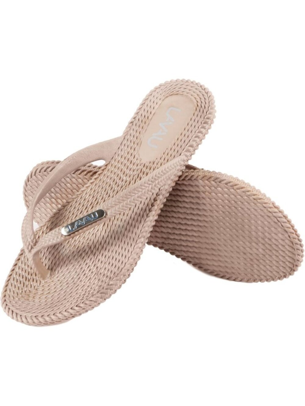Women's Tan Waterproof Non Slip Flat Thong Sandals For Shower Beach and Pool
